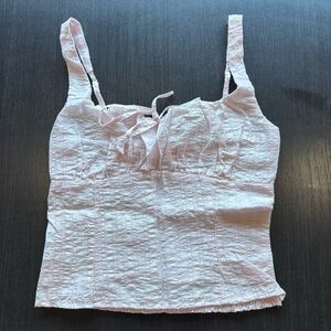 All in Favor Light Pink Textured Camisole